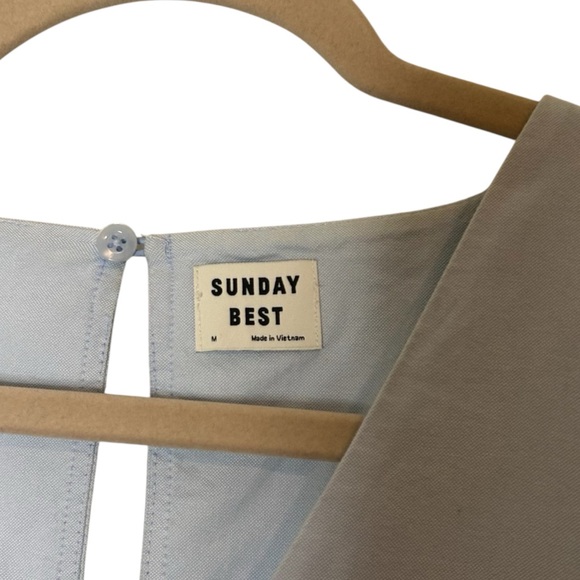 Aritzia Sunday Best Sky Blue Bell Sleeve Mini Dress- Size Medium - Picture 11 of 14